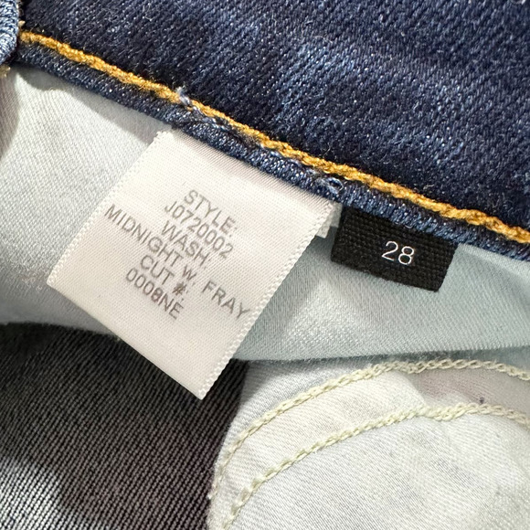 Veronica Beard Brooke Skinny Jean Mid Rise Midnight Fray Dark Blue Wash Women 28 - Picture 5 of 9